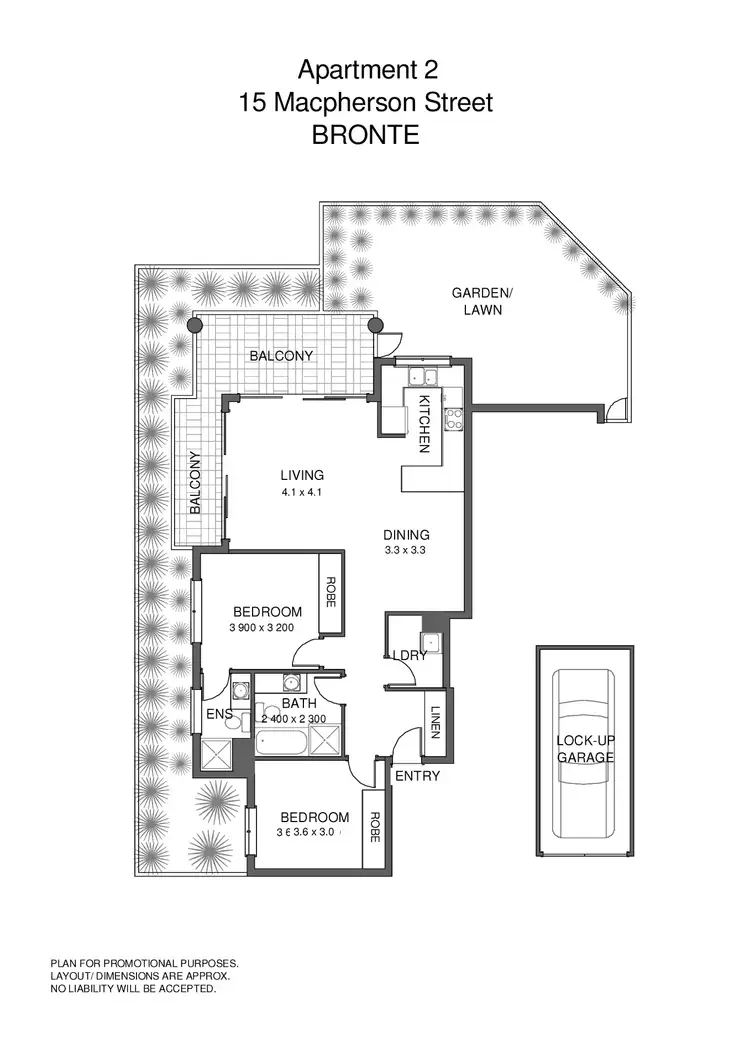 Floorplan of Homely apartment listing, 2/15 Macpherson St, Waverley NSW
