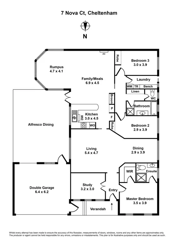 Floorplan of Homely house listing, 7 Nova Ct, Cheltenham VIC