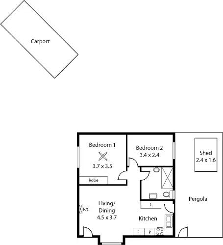 Floorplan of Homely house listing, 1/6 Rowell Cres, West Croydon SA