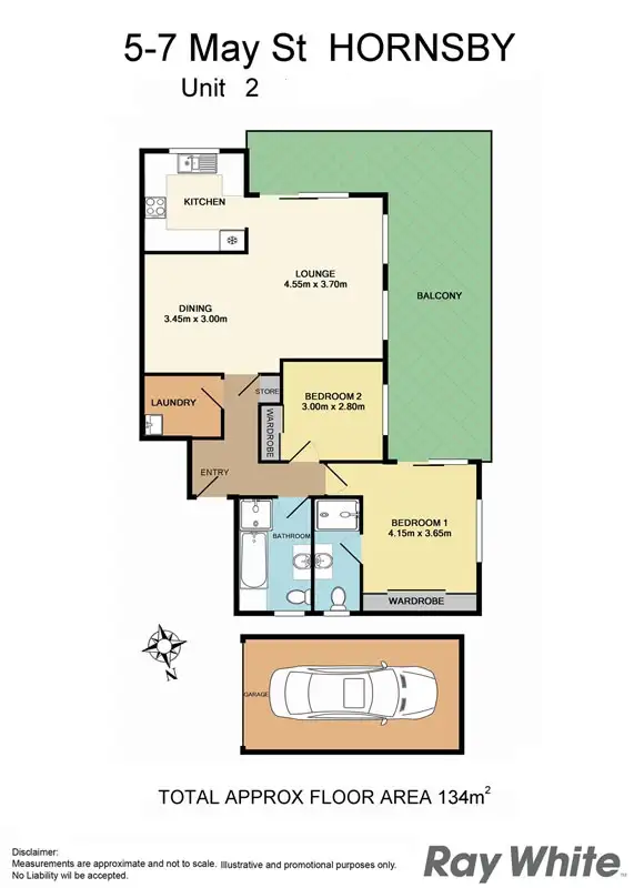 Floorplan of Homely unit listing, 2/5-7 May St, Hornsby NSW