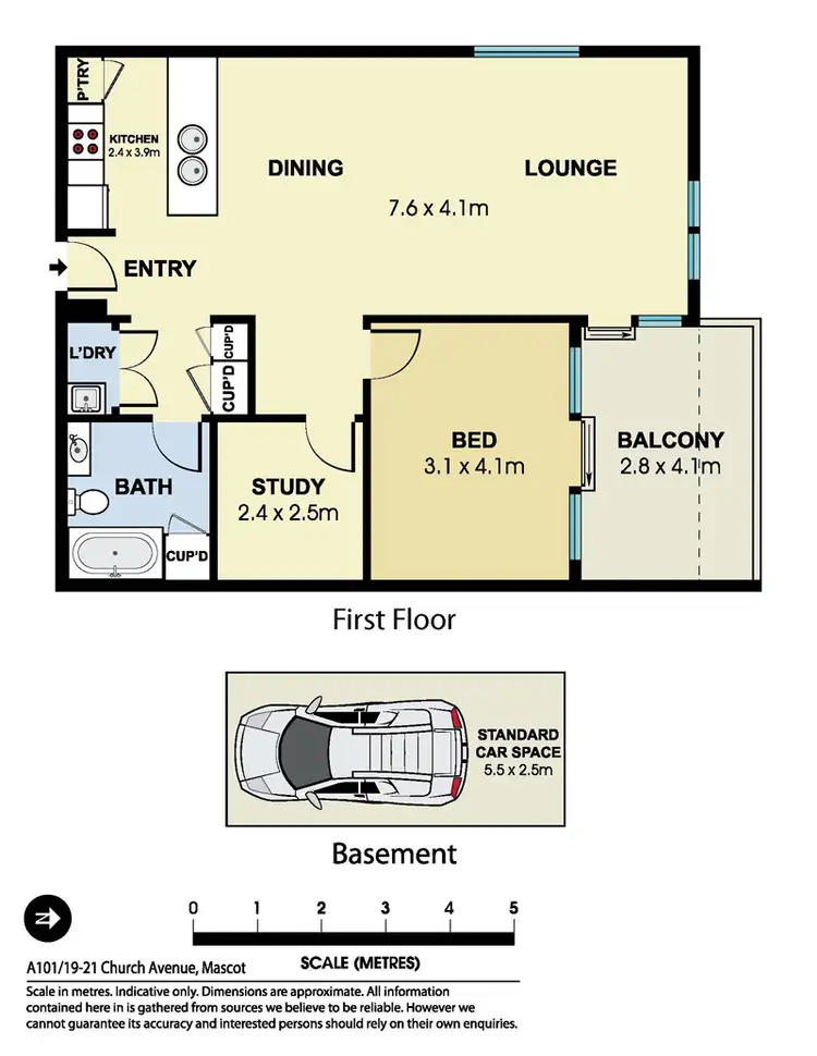 Floorplan of Homely apartment listing, A101/19-21 Church Ave, Mascot NSW