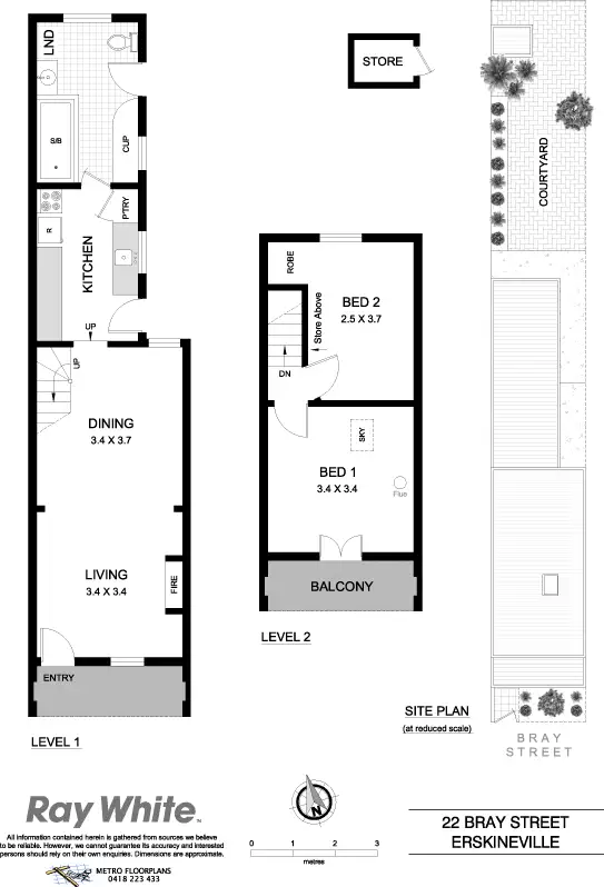 Floorplan of Homely house listing, 22 Bray St, Erskineville NSW