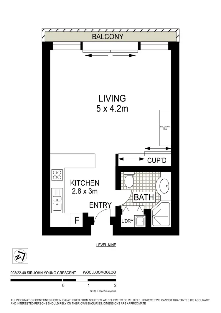 Floorplan of Homely apartment listing, 903/22-40 Sir John Young Cres, Woolloomooloo NSW