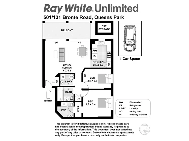 Floorplan of Homely apartment listing, 501/131 Bronte Rd, Queens Park NSW