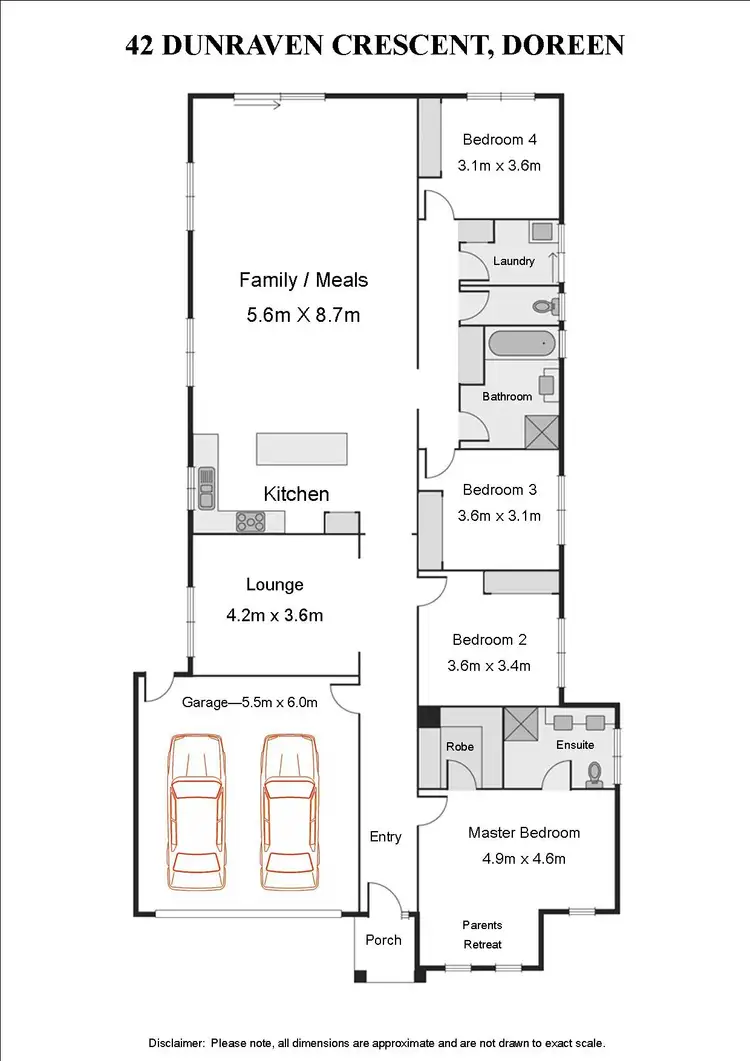 Floorplan of Homely house listing, 42 Dunraven Cres, Doreen VIC