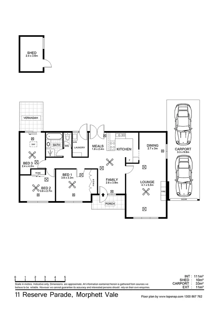 Floorplan of Homely house listing, 11 Reserve Pde, Morphett Vale SA