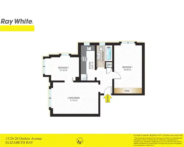 Floorplan of Homely apartment listing, 13/24-26 Onslow Ave, Elizabeth Bay NSW