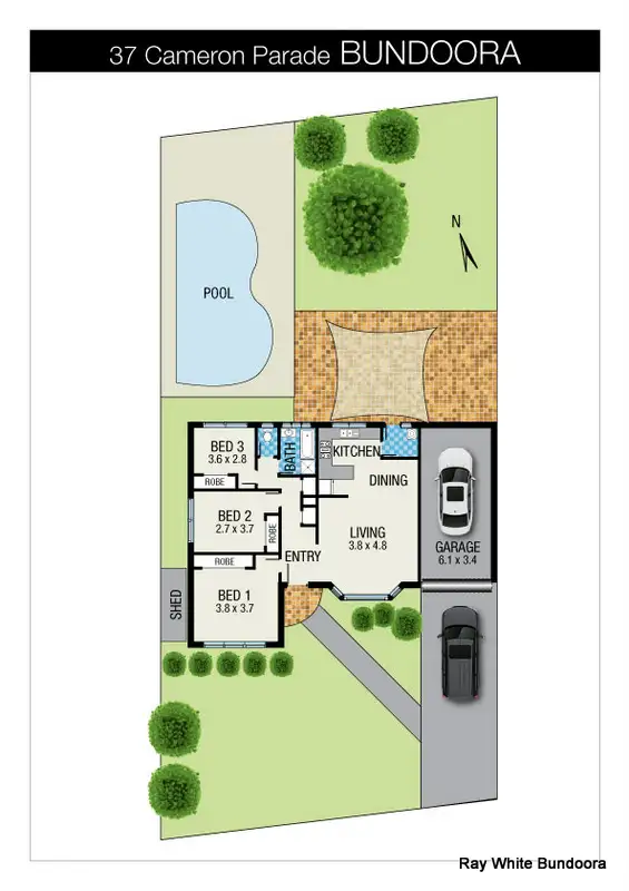 Floorplan of Homely house listing, 37 Cameron Pde, Bundoora VIC