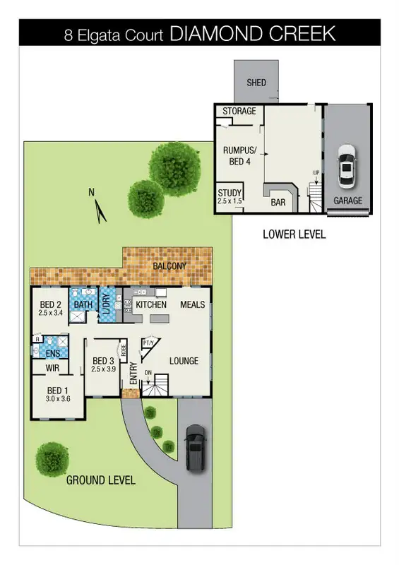 Floorplan of Homely house listing, 8 Elgata Ct, Diamond Creek VIC