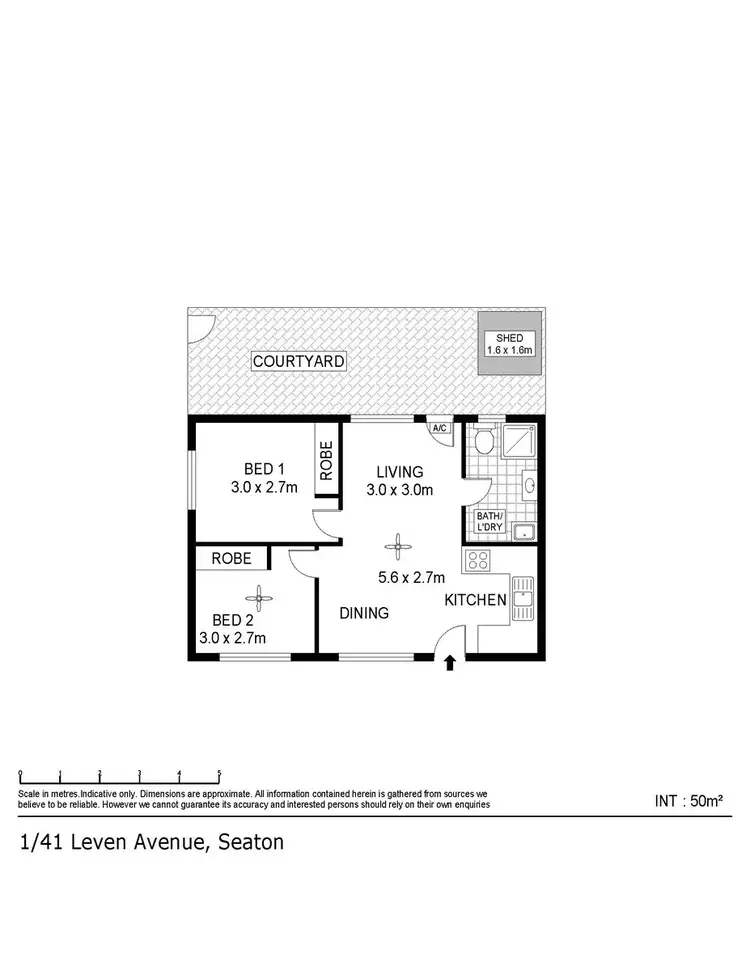 Floorplan of Homely unit listing, 1/41 Leven Ave, Seaton SA