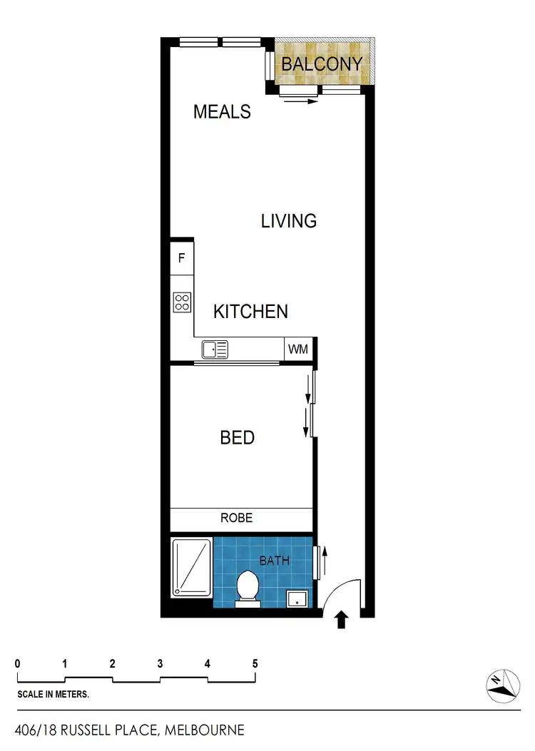 Floorplan of Homely apartment listing, 406/18 Russell Pl, Melbourne (CBD) VIC