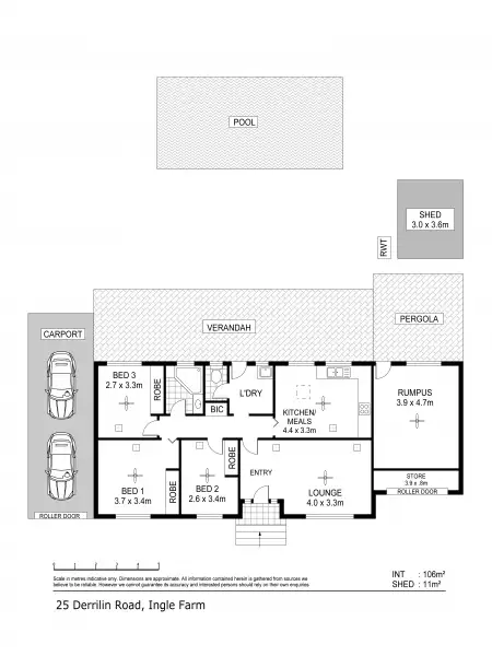 Floorplan of Homely house listing, 25 Derrilin Rd, Ingle Farm SA