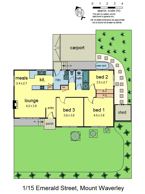 Floorplan of Homely townhouse listing, 1/15 Emerald St, Mount Waverley VIC