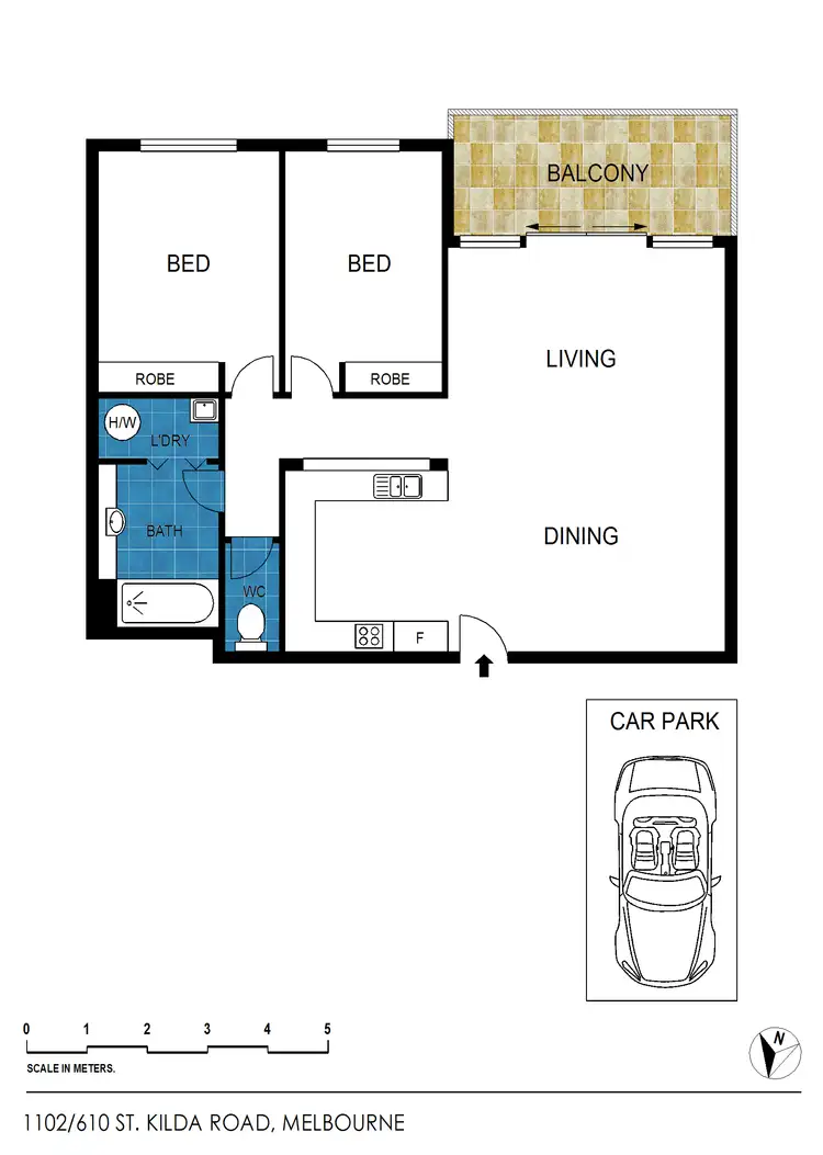 Floorplan of Homely apartment listing, 1102/610 St Kilda Rd, Melbourne (CBD) VIC