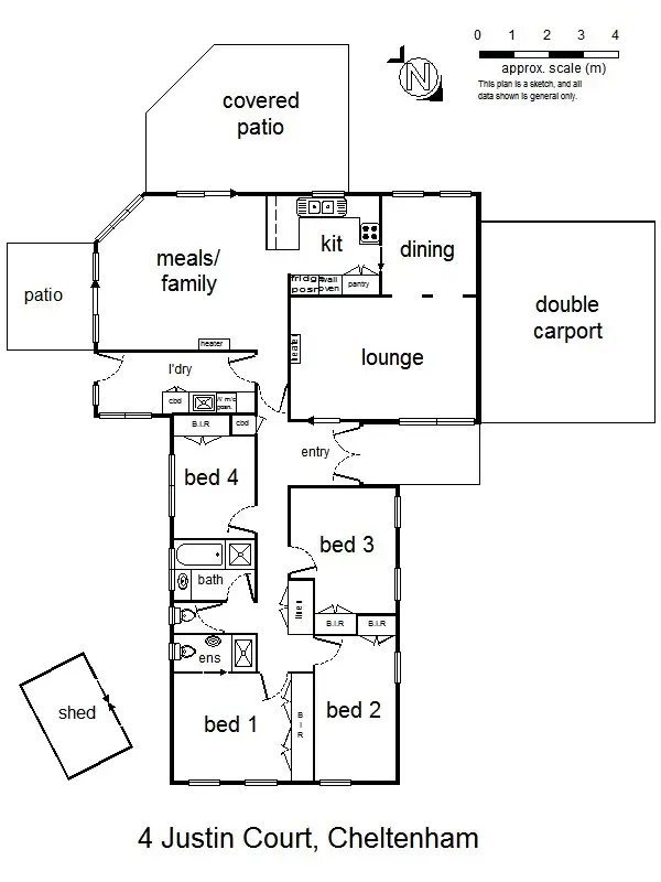 Floorplan of Homely house listing, 4 Justin Ct, Cheltenham VIC