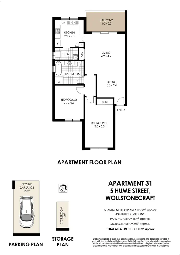 Floorplan of Homely apartment listing, 31/5 Hume St, Wollstonecraft NSW