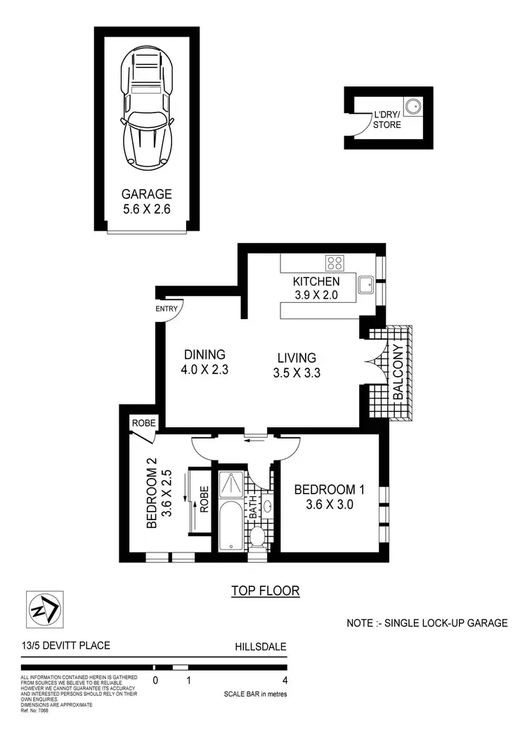 Floorplan of Homely apartment listing, 13/5 Devitt Pl, Hillsdale NSW