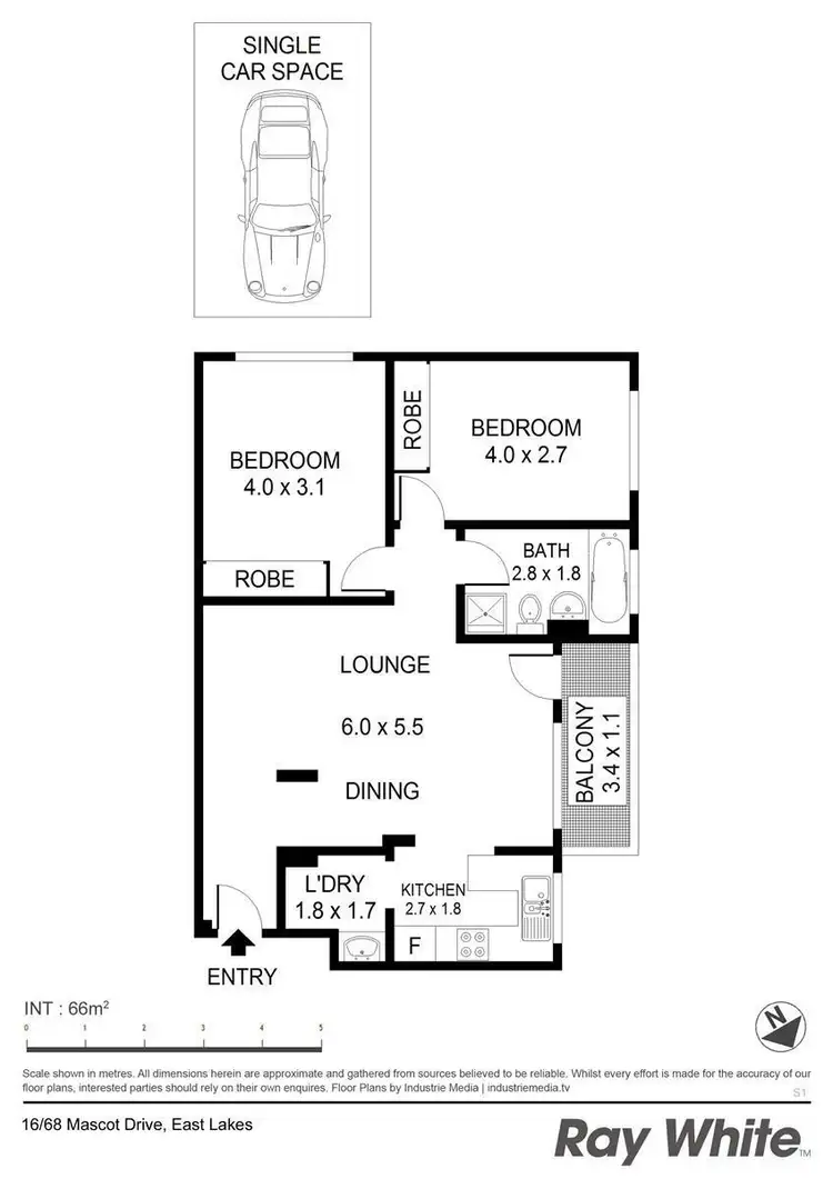 Floorplan of Homely apartment listing, 16/68 Mascot Dr, Eastlakes NSW