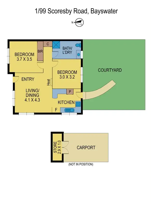 Floorplan of Homely unit listing, 1/99 Scoresby Rd, Bayswater VIC