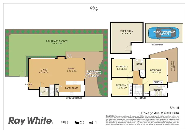 Floorplan of Homely townhouse listing, 5/6 Chicago Ave, Maroubra NSW