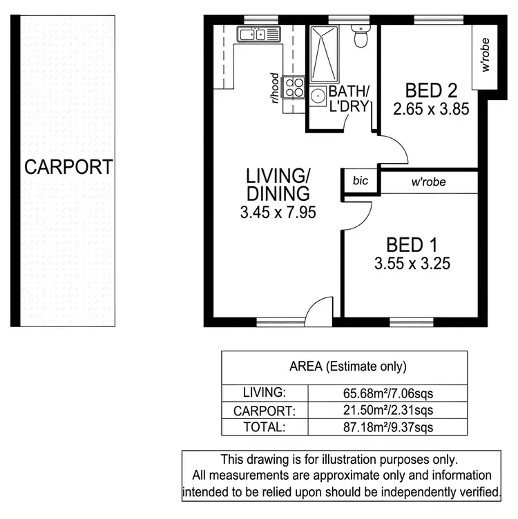 Floorplan of Homely unit listing, 1/205 Anzac Highway, Plympton SA 5038