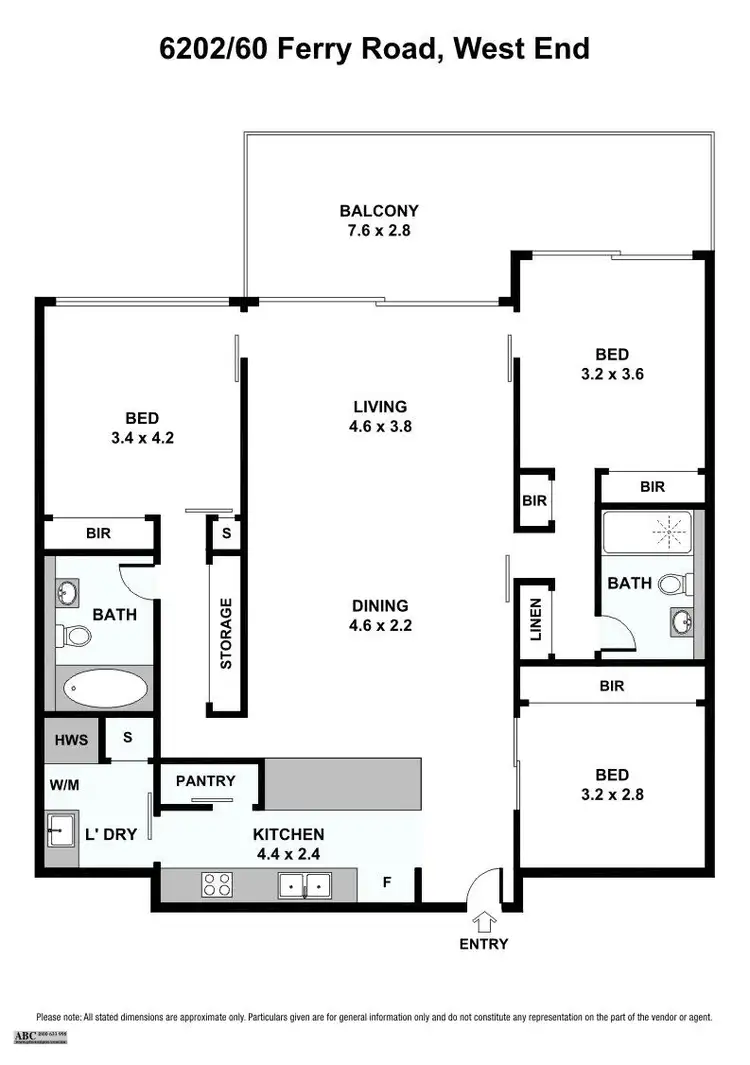 Floorplan of Homely apartment listing, 6202/60 Ferry Road, West End QLD 4101