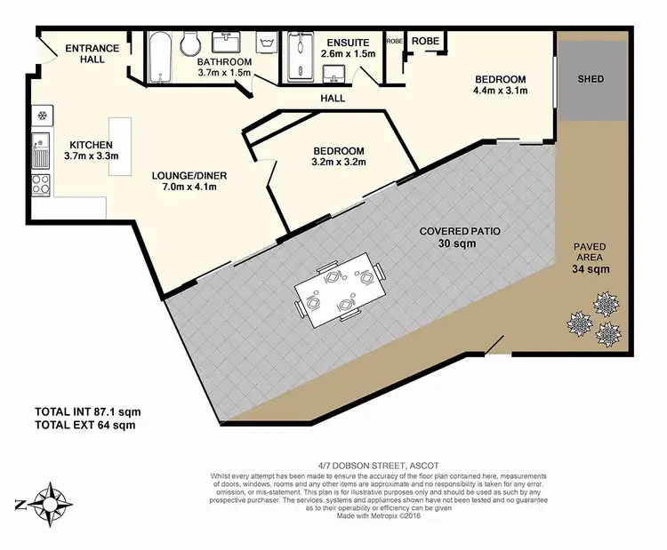 Floorplan of Homely unit listing, 4/7 Dobson Street, Ascot QLD 4007