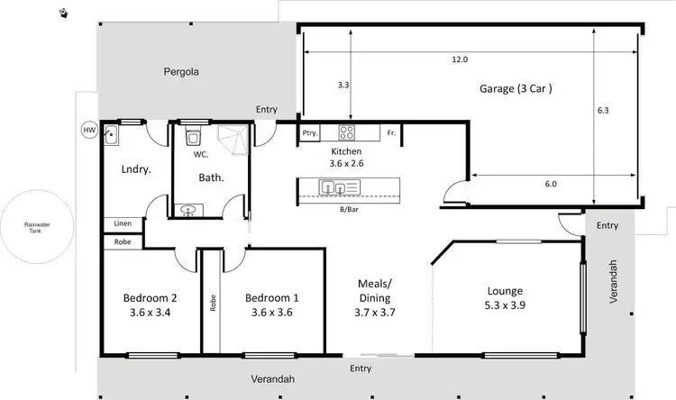 Floorplan of Homely house listing, 14 Ian Drive, Paringa SA 5340
