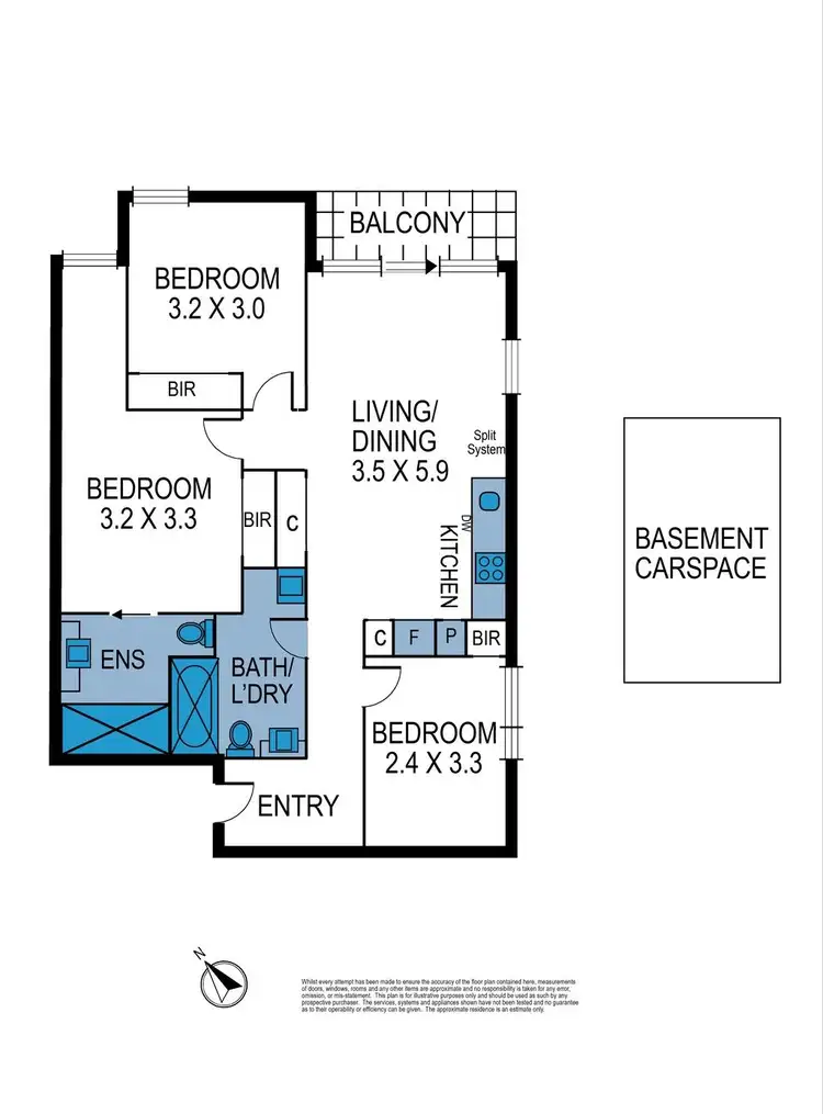 Floorplan of Homely apartment listing, 303/77 Galada Avenue, Parkville VIC 3052