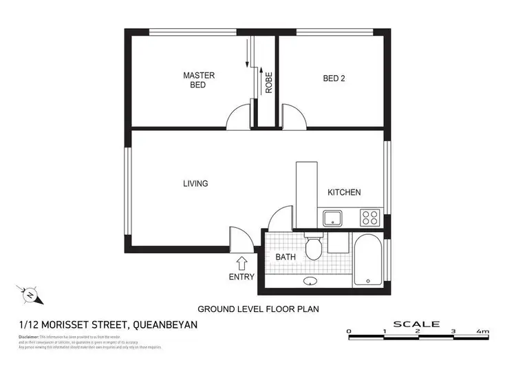 Floorplan of Homely unit listing, 1/12 Morisset Street, Queanbeyan NSW 2620