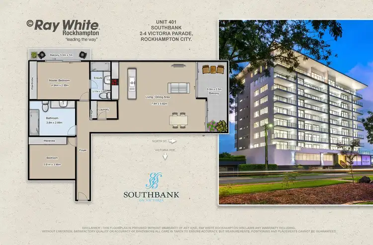 Floorplan of Homely apartment listing, 601/2-4 Victoria Parade, Rockhampton City QLD 4700