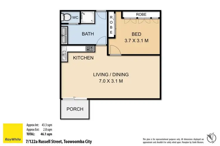 Floorplan of Homely unit listing, Unit 7/122A Russell Street, Toowoomba City QLD 4350