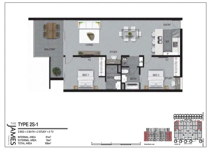Floorplan of Homely apartment listing, 217/38 Helen Street, Teneriffe QLD 4005