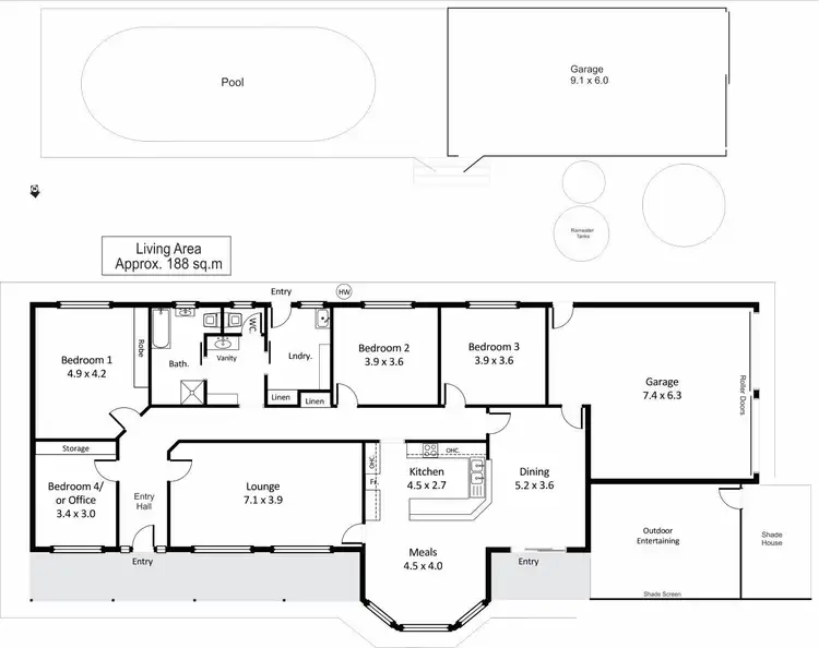 Floorplan of Homely house listing, 233 Farley Road, Kingston On Murray SA 5331