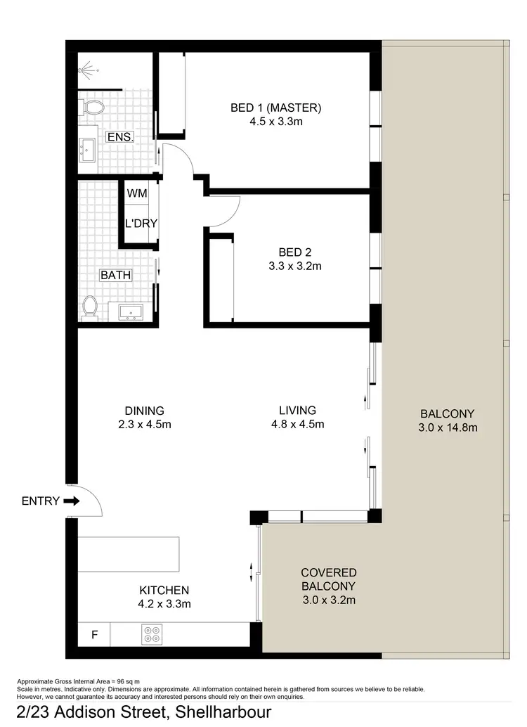 Floorplan of Homely apartment listing, 2/23 Addison Street, Shellharbour NSW 2529