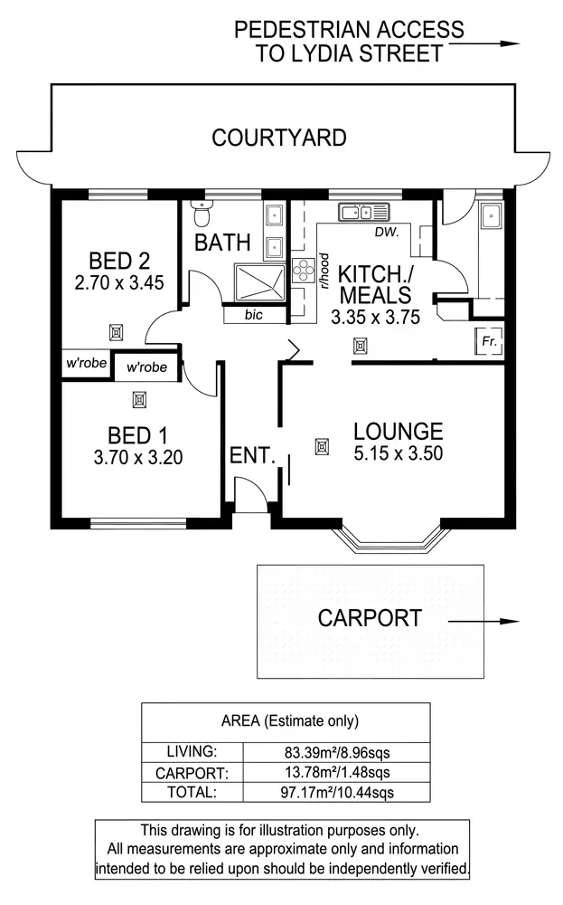 Floorplan of Homely unit listing, 2/12 Edward Street, Plympton SA 5038