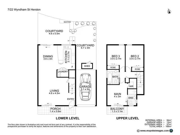 Floorplan of Homely townhouse listing, 7/22 Wyndham Street, Herston QLD 4006