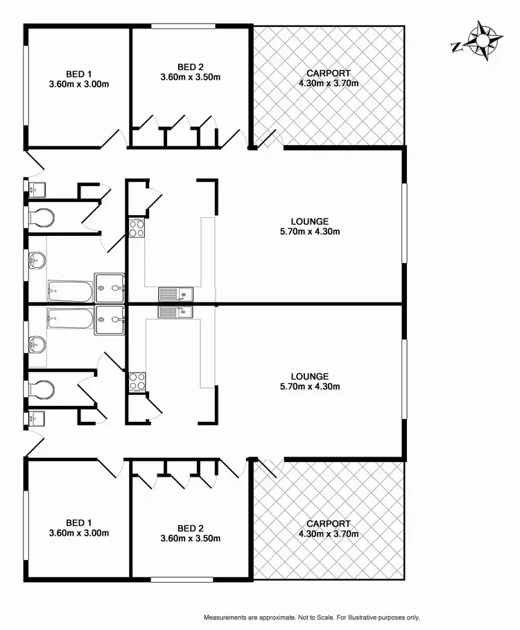 Floorplan of Homely other listing, 1-2/13 Latimer Street, Benalla VIC 3672