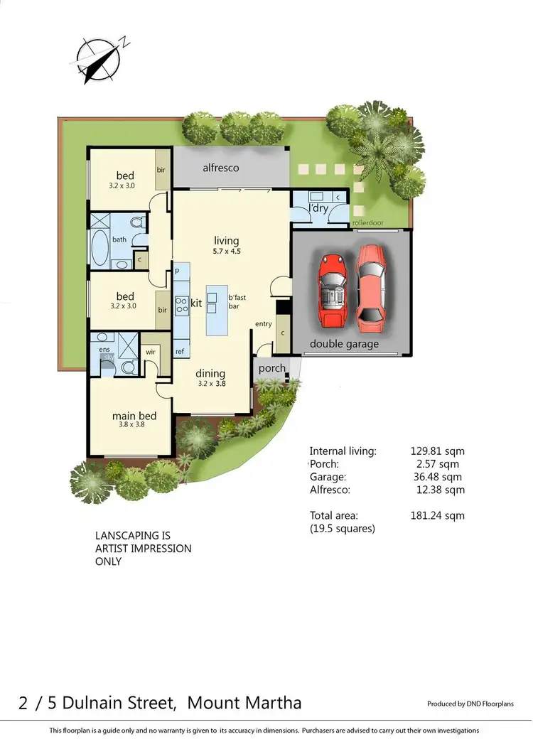 Floorplan of Homely townhouse listing, 2/5 Dulnain Street, Mount Martha VIC 3934