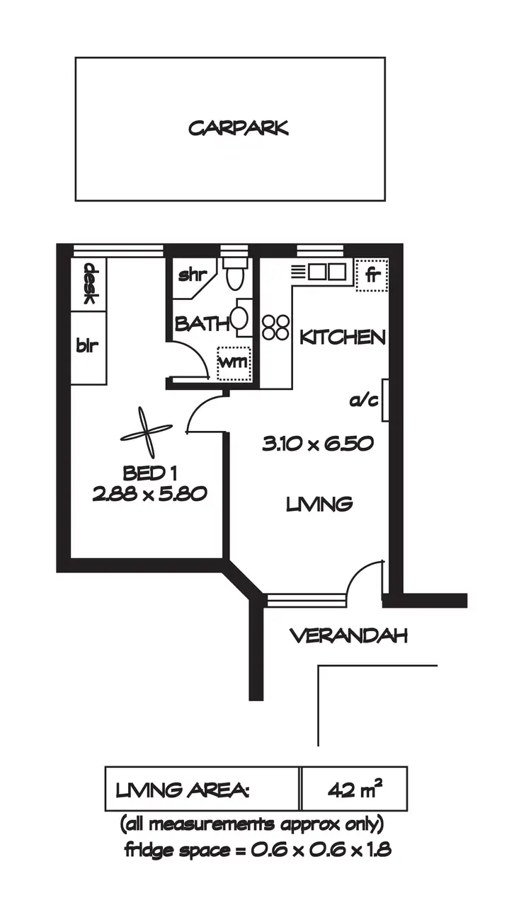 Floorplan of Homely unit listing, 7/8 Redmond Street, Collinswood SA 5081