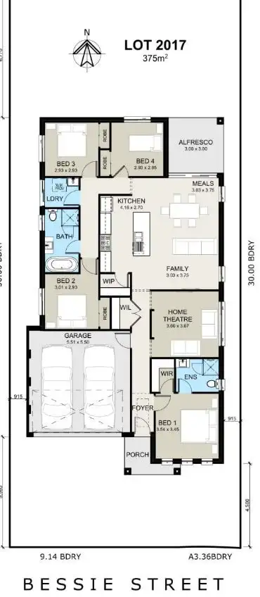 Floorplan of Homely house listing, Lot 2017 Bessie Street, Denham Court NSW 2565