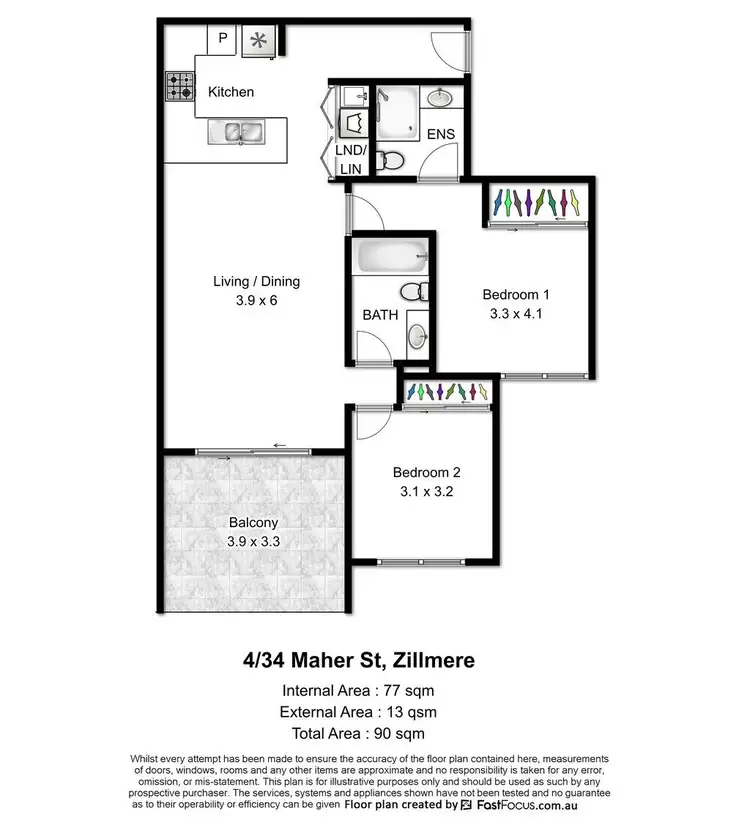 Floorplan of Homely unit listing, Type A 34 Maher Street, Zillmere QLD 4034