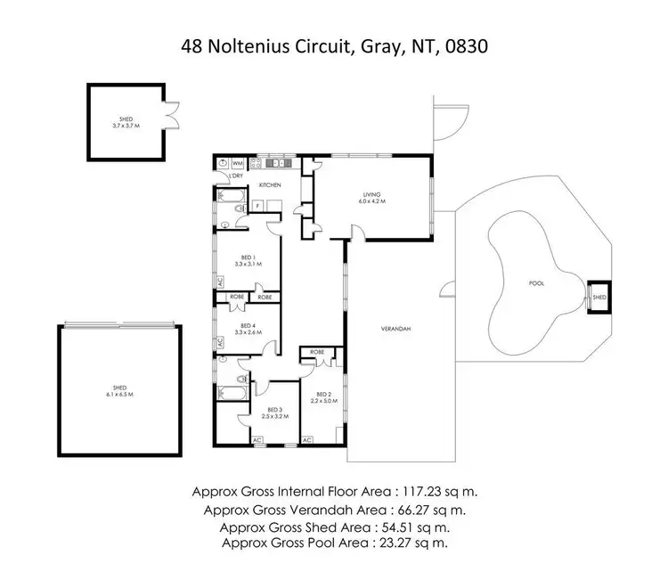 Floorplan of Homely house listing, 48 Noltenius Circuit, Gray NT 830