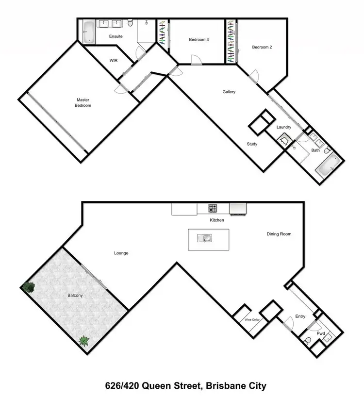 Floorplan of Homely apartment listing, 626/420 Queen Street, Brisbane QLD 4000