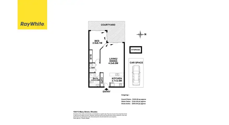 Floorplan of Homely apartment listing, 104/13 Mary Street, Rhodes NSW 2138