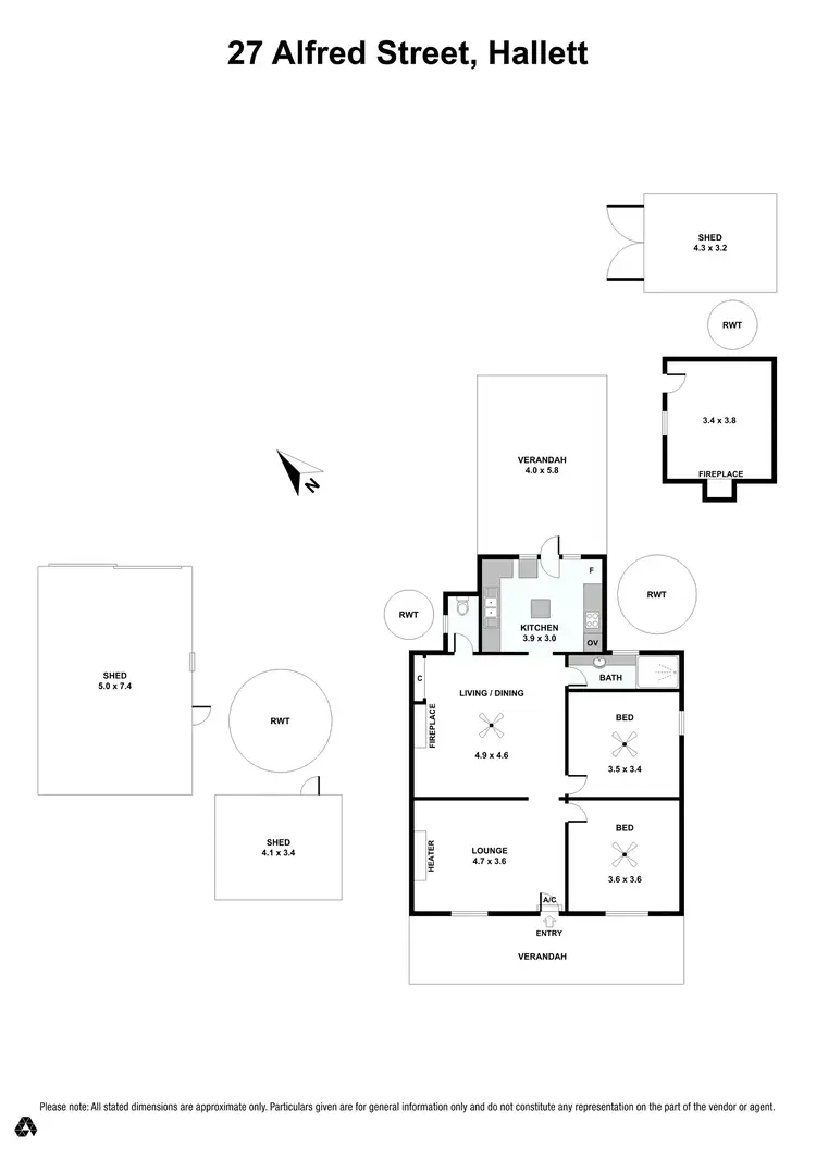 Floorplan of Homely house listing, 27 Alfred Street, Hallett SA 5419