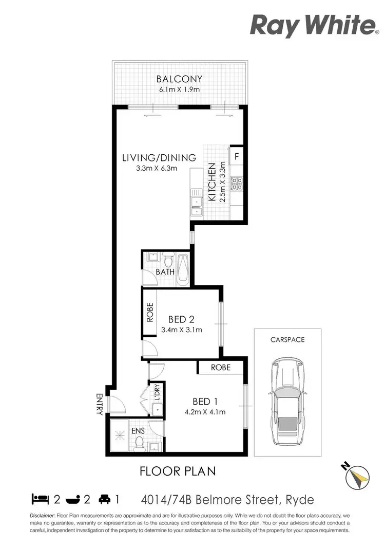 Floorplan of Homely apartment listing, Level 4/74B Belmore Street, Ryde NSW 2112