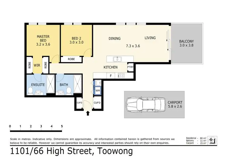 Floorplan of Homely apartment listing, 1101/66 High Street, Toowong QLD 4066