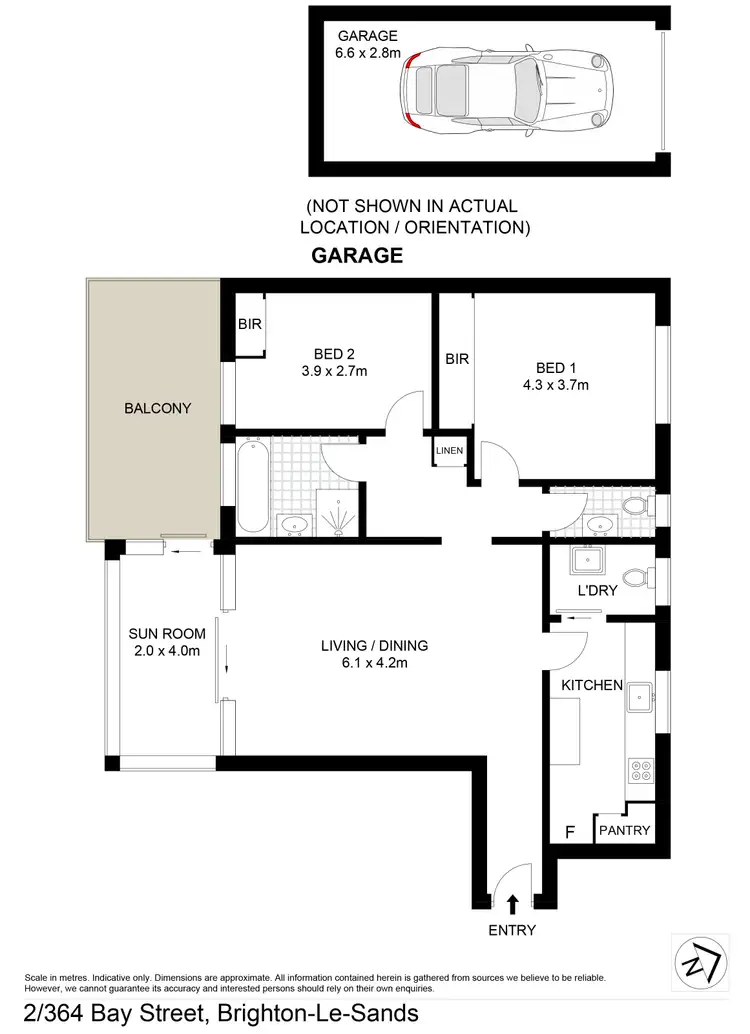 Floorplan of Homely unit listing, 2/364-368 Bay Street, Brighton-le-sands NSW 2216