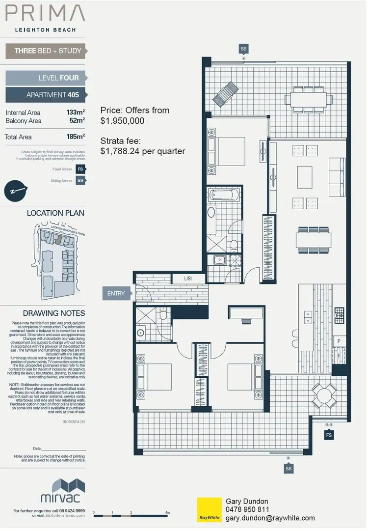 Floorplan of Homely apartment listing, 405/29 Leighton Beach Boulevard, North Fremantle WA 6159